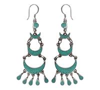 Tropfenohrringe für Damen Türkis Edelstein Ohrhänger Versilberte Handgefertigter Designer Mode Schmuck für Geschenke Drop Earrings