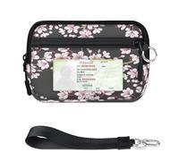 TropicalLife Cherry Blossom Geldbörse für Damen, Herren, Kinder, Mädchen, Jungen, Kirschblumen, Mini-Reißverschluss, Kartenetui mit Ausweisfenster, leicht, tragbar, kleine Münzkarten-Organizer-Tasche