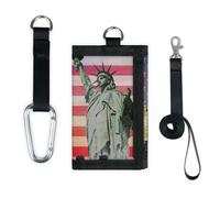 TropicalLife Geldbörse mit amerikanischer Flagge, USA, New York, schmal, klein, leicht, tragbar, Kleingeldbörse