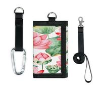 TropicalLife Lotus Wallet Slim Small Pocket Money Organizer Bag Lotus Pattern Lightweight Portable Change Purse