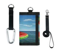 TropicalLife Lustige Katzen-Geldbörse, schmal, klein, Geldbeutel, Regenschirm, Katze, Meer, leicht, tragbar, Kleingeldbörse