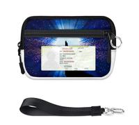 TropicalLife Moon Wolf Geldbörse für Damen, Herren, Kinder, Mädchen, Jungen, Galaxie, Wolf, Mini-Reißverschluss, Kartenetui mit Ausweisfenster, leicht, tragbar, kleine Münzkarten-Organizer-Tasche