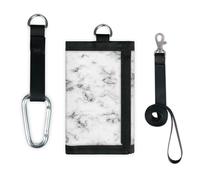 TropicalLife Schwarz-weiße Marmor-Geldbörse, schmal, klein, Geldbeutel, Marmor, leicht, tragbar, Kleingeldbörse