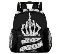 TropicalLife Totenkopf Hand Rock N Roll Kinder-Rucksack für Mädchen Jungen Kinder Skelett Totenkopf Kleinkind Rucksack Büchertasche Schule Reisen Casual Daypack, farbig, One size