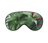 Tropische Blätter Augenmaske, Seitenschlafmaske, leichte Augenbinde, Schlafmaske, Nasenpolster und Gummiband für Kinder, Frauen und Männer