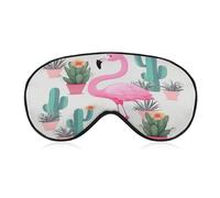 Tropischer Flamingo niedliche grüne Augenmaske, seitliche Schlafmaske, leichte Augenbinde, Schlafmaske, Nasenpolster und Gummiband für Kinder, Frauen und Männer