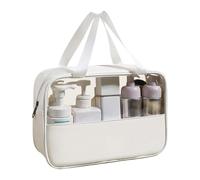 Trousse De Maquillage - 30 x 21,5 x 10 cm, Trousse De Maquillage de Voyage | Trousses De Toilette Portables Imperméables Organisateur À Glissière | Support De Fenêtre Transparent En Cuir PU PVC | Pour