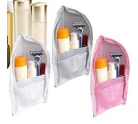 Trousse De Toilette Verticale Pour Femme | Organisateur Portable Etanche En,Lot De 3 Trousses De Maquillage Verticales De Voyage Avec Fermeture Éclair - Pour Femmes Salle De Bain Douche Croisie
