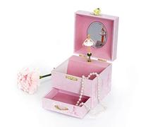 Trousselier 6220975 Musikspieldose für Kinder, Ballerina, nachtleuchtend, Schmuckschatulle mit ausziehbarer Schublade, Schmuckkästchen, Aufbewahrung