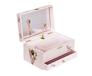 Trousselier 6260614 Schmuckschatulle für Kinder, Blumenfeen, Spieluhr mit tanzender Figur und Musik, nachtleuchtend