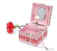 Trousselier - Ballerina - Musikschmuckdose - Spieluhr - Für junges Mädchen - Phosphoreszierend - Leuchtet im Dunkeln - Musik Donauwalzer - Farbe Dunkelrosa