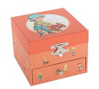 TROUSSELIER - Haustier - Kindheitserinnerungen - Schatzkiste & Musikschmuck - Spieluhr - Ideales Kindergeschenk - Musik Menuet von Mozart - Farbe Orange