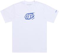 Troy Lee Designs Badge Kurzarm T-Shirt, weiss-blau, Größe L für Männer