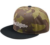 Troy Lee Designs Flat Bill Signature Snapback Kappe, grün-braun für Männer