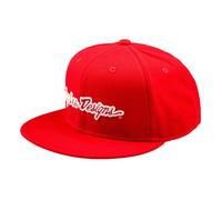 Troy Lee Designs Flat Bill Snapback Cap Signature One Size team red