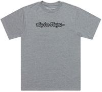Troy Lee Designs Signature Kurzarm T-Shirt, grau/schwarz, Größe M