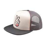 Troy Lee Designs Trucker Snapback; Peace Out Vintage White/Carbon OSFA