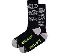 Troy Lee Designs Worldwide Perfomance Socken, schwarz-grau, Größe L XL für Männer