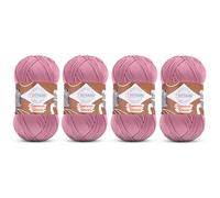 Troyarn Summer Stretch-Acrylgarn zum Häkeln, 4 Knäuel rosa Garn aus 100% elastischem Mikrofaser-Acryl zum Stricken, 100 g (114178 - Rosa)