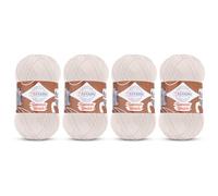 Troyarn Summer Stretch-Acrylgarn zum Häkeln, 4 Knäuel, weißes Garn aus 100% elastischem Mikrofaser-Acryl zum Stricken, 100 g (114450 - Perle)