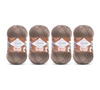 Troyarn Summer Stretch-Acrylgarn zum Häkeln, 4 Skiens aus beigem Garn aus 100% elastischem Mikrofaser-Acryl zum Stricken, 100 g (114167 - Beige)
