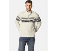 Troyer BABISTA "Pullover DIALARI" Gr. M, weiß (wollweiß gemustert), Herren, Obermaterial: 40% Lama WL. 40% Baumwolle CO. 20% Polyamid ECONYL PA ECONYL., gemustert, Pullover (60708647-M) wollweiß gemus