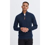 Troyer BLEND "BHMFINTOS", Herren, Gr. XL, blau (marineblaus), Feinstrick, 70% Baumwolle (Recycled), 30% Polyester (Recycled), unifarben, normal normal, hoch geschlossener Ausschnitt, Pullover Troyer,