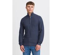 Troyer BLEND "BHGomaza", Herren, Gr. XL, blau (marineblaus), Feinstrick, 100% Baumwolle, unifarben, Basic, regular fit normal, ohne Ausschnitt, eingesetzt, Pullover Troyer, Stilvoller Troyer mit Reißv