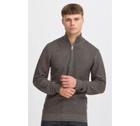 Troyer BLEND "BHMGOMAZA", Herren, Gr. XXL, charcoal mix, Feinstrick, 100% Baumwolle, unifarben, Basic, regular fit normal, ohne Ausschnitt, eingesetzt, Pullover Troyer, Stilvoller Troyer mit Reißversc