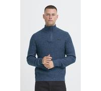 Troyer BLEND "BHPATTI", Herren, Gr. L, blau (marineblaus melange), Strick, Obermaterial: 100% Baumwolle, meliert, regular fit normal, ohne Ausschnitt, Bündchen, Pullover Troyer, Baumwolle, regular fit