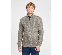 Troyer BLEND "BHZotem", Herren, Gr. M, pewter mix, Grobstrick, 100% Polyacryl, meliert, regular fit normal, ohne Ausschnitt, Pullover Troyer, Grobstrick-Troyer mit Stehkragen (27694429-M) pewter mix