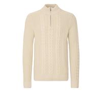 Stehkragenpullover BLEND "BHBASIM HalfZ", Herren, Gr. 3XL, grau (oyster gray), Strick, Obermaterial: 50% Baumwolle, 47% Polyacryl, 3% Nylon, unifarben, regular fit normal, Rippbündchen, Pullover (7708