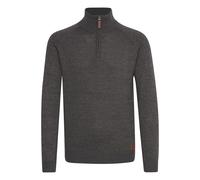 Blend BHDanovan Herren Strickpullover Troyer Feinstrick Pullover mit Troyerkragen Reißverschluss Rippbündchen Baumwollmischung Regular fit, Größe:M, Farbe:Charcoal (70818)