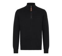 Troyer BLEND "BHMFINTOS", Herren, Gr. S, schwarz, Feinstrick, 70% Baumwolle (Recycled), 30% Polyester (Recycled), unifarben, normal normal, hoch geschlossener Ausschnitt, Pullover Troyer, Stilvoller T