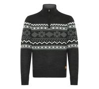 Troyer BLEND "BHNolan", Herren, Gr. XL, schwarz, Grobstrick, 100% Polyacryl, normal normal, hoch geschlossener Ausschnitt, Pullover Troyer, Klassischer Troyer mit Norweger-Muster (12706013-XL) schwarz