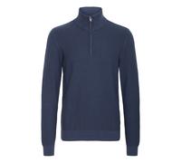 Troyer BLEND "BHPullover", Herren, Gr. M, marineblaus, Web, 100% Baumwolle, unifarben, regular fit, ohne Ausschnitt, eng, Pullover Troyer, Stilvoller Troyer mit Reißverschluss (79913436-M) marineblaus
