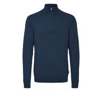 Troyer BLEND "BHPullover", Herren, Gr. S, marineblaus, 78% Viskose, 22% Polyester, unifarben, regular fit, ohne Ausschnitt, eng, Pullover Troyer, Stilvoller Troyer mit Reißverschluss (57750167-S) mari