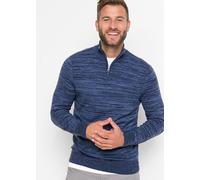 Troyer BONPRIX, Herren, Gr. 48/50 (M), blau (dunkelblau meliert), Feinstrick, Obermaterial: 50% Baumwolle, 50% Polyacryl, meliert, unifarben, regular fit hüftlang, Rundhals, Strickbündchen, Pullover T