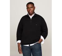 Troyer "BT-PIMA ORG CTN CASHMERE ZMOCK-B", Herren, Gr. 3XL, schwarz, Strick, Obermaterial: 95% Baumwolle, 5% Kaschmir, TOMMY HILFIGER BIG & TALL, Bündchen, Pullover Troyer, Große Größen (75888019-XXXL