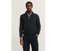 bugatti Herren Troyer Pullover Regular Fit kurzer Reißverschluss Basic Baumwolle