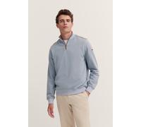 Troyer BUGATTI, Herren, Gr. S, blau (320, hellblau), 65% Baumwolle, 35% Polyester, unifarben, normal, ohne Ausschnitt, Rippbündchen, Pullover Troyer, mit Stehkragen & Reißverschluss (52416368-S)