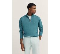 Troyer BUGATTI, Herren, Gr. XXL, 550, flaschengrün, Sweatware, 100% Baumwolle, unifarben, regular fit, ohne Ausschnitt, Rippbündchen, Pullover Troyer, mit Stehkragen (36888111-XXL)