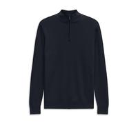 Troyer BUGATTI "Regular Fit", Herren, Gr. M, schwarz (390, marine), 100% Baumwolle, Strukturmuster, regular fit, ohne Ausschnitt, Pullover Troyer, Regular Fit Baumwolle Struktur Stehkragen (42172645-M