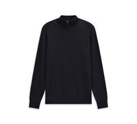 Troyer BUGATTI "Regular Fit", Herren, Gr. XL, schwarz (390, marine), 95% Baumwolle, 5% Kaschmir, unifarben, regular fit, ohne Ausschnitt, Pullover Troyer, Regular Fit Baumwolle-Kaschmir Stehkragen (98