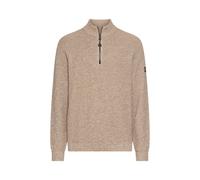 Troyer CAMEL ACTIVE, Herren, Gr. 4XL, beige (oatmeal), Strick, Obermaterial: 70% Baumwolle, 30% Polyacryl, meliert, regular fit taillenbedeckt, ohne Ausschnitt, Rippbündchen, Pullover, mit Logo Sticke