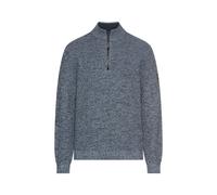Troyer CAMEL ACTIVE, Herren, Gr. L, tinted blau, Strick, Obermaterial: 70% Baumwolle, 30% Polyacryl, meliert, regular fit taillenbedeckt, ohne Ausschnitt, Rippbündchen, Pullover Troyer, mit Logo Stick
