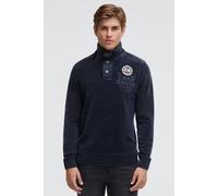 Troyer CAMP DAVID, Herren, Gr. S, blau, Strick, Material: 100% Baumwolle, bedruckt, regular fit normal, hoch geschlossener Ausschnitt, eingesetzt Rippbündchen, Pullover Troyer, im Stone Washed Look (8
