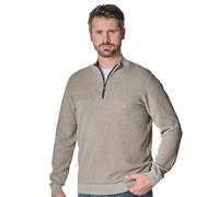 Troyer CASAMODA "CASAMODA Stricktroyer uni", Herren, Gr. 3XL, beige (663 beige), 100% Baumwolle, Pullover Troyer (17127066-XXXL) 663 beige
