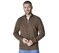 Troyer CASAMODA "CASAMODA Stricktroyer uni", Herren, Gr. 4XL, braun (walnuss), 100% Baumwolle, Pullover Troyer (76526613-4XL) walnuss