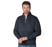 Troyer CASAMODA "CASAMODA Stricktroyer uni", Herren, Gr. 4XL, dunkelblau, 100% Baumwolle, Pullover Troyer (21912258-4XL) dunkelblau